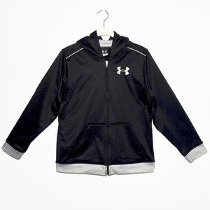 Under Armour Zip-Up Hoodie Sweatshirt Jacket in Black and Grey - Large
